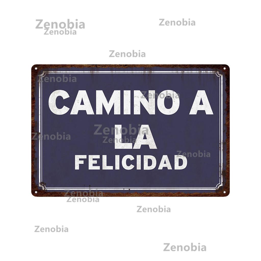 Zenobia Home Decor Spanish Sign Vintage Metal Poster Bar Pub Club Hogarena Bano Man Cave Wall Art Iron Painting Decorative Plate