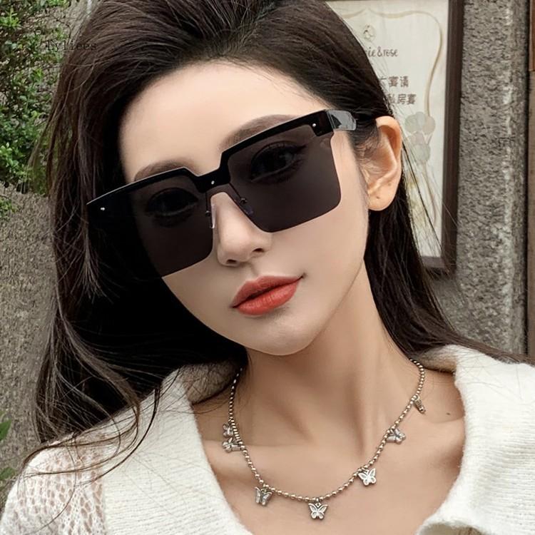 New Frameless Edge Cut Letters Light Luxury Style High-end Women's Fashionable Car Sunglasses Gafas De Sol Hombre