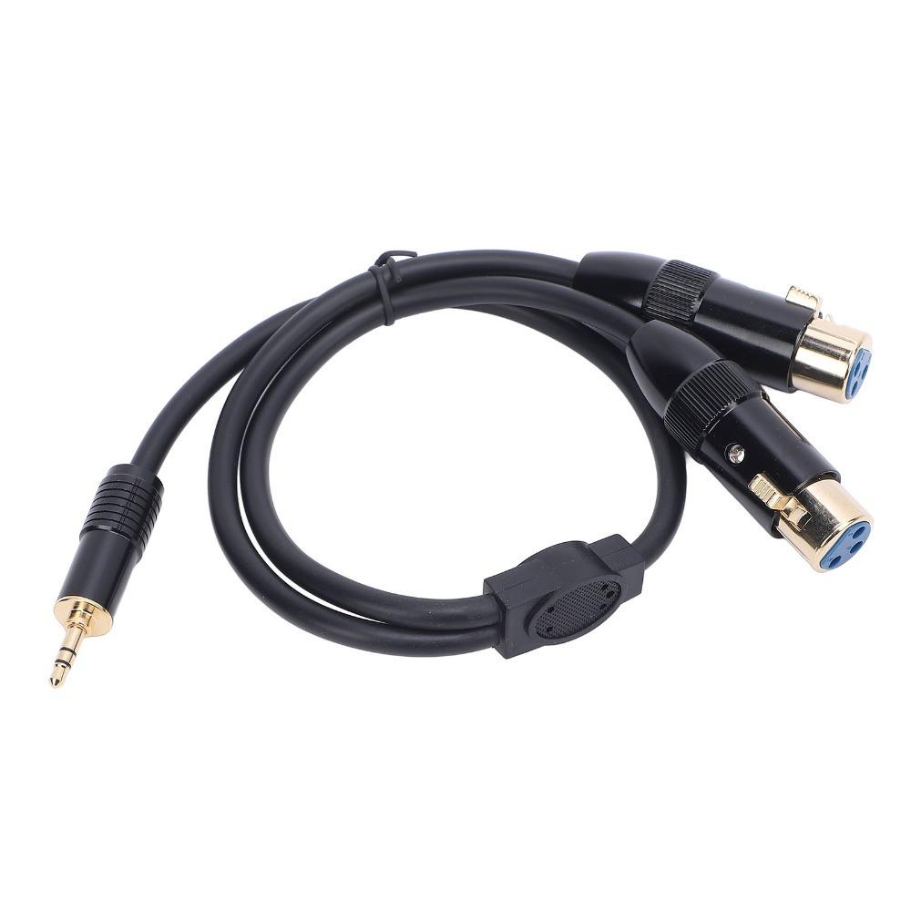 1/8in Jack 3.5mm for TRS Male To Dual XLR Female Cable Active Speaker Connection Cable  Speakers