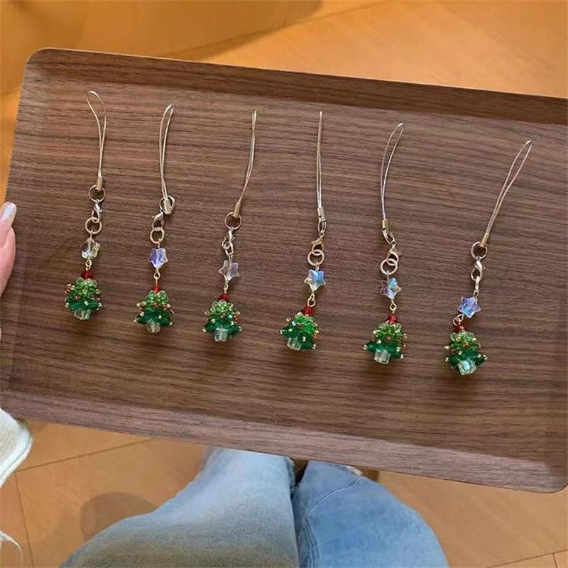 Christmas Tree Charms Phone Strap Camera Pendant Sweet Versatile Keychain Exquisite Backpack Decoration Accessories Gifts