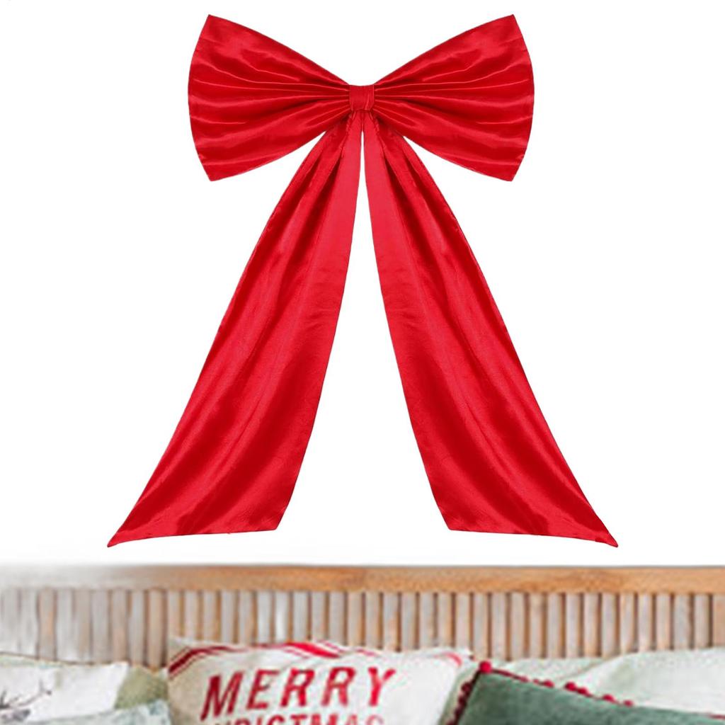 Extra Large Bow Christmas Decoration Christmas Bow With Tie Oversized Christmas Bow With Long Streamers For Wall Door Wreath