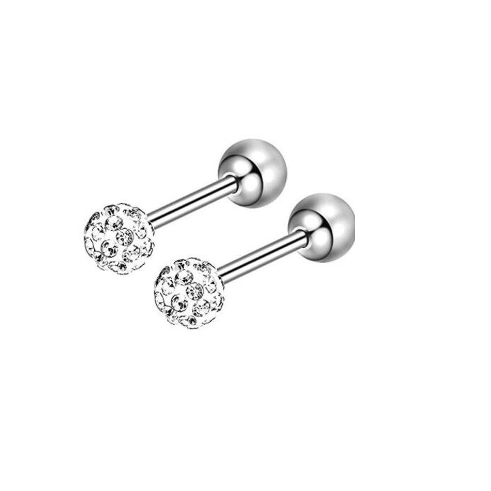 1 Pairs Stainless Steel Cartilage Stud Earrings for Men Women Helix Tragus CZ Barbell Conch Piercing Earrings Ear Hoop Earrings