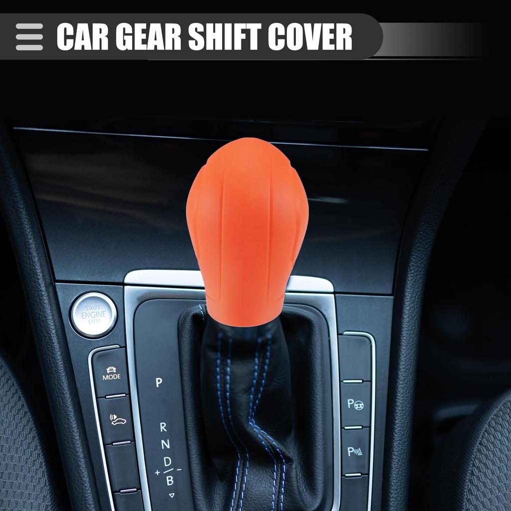 ACROPIX 2 Stück Auto Schalthebelabdeckung Handbremshebelabdeckung Anti-Rutsch Silikon Universell Passend Orange