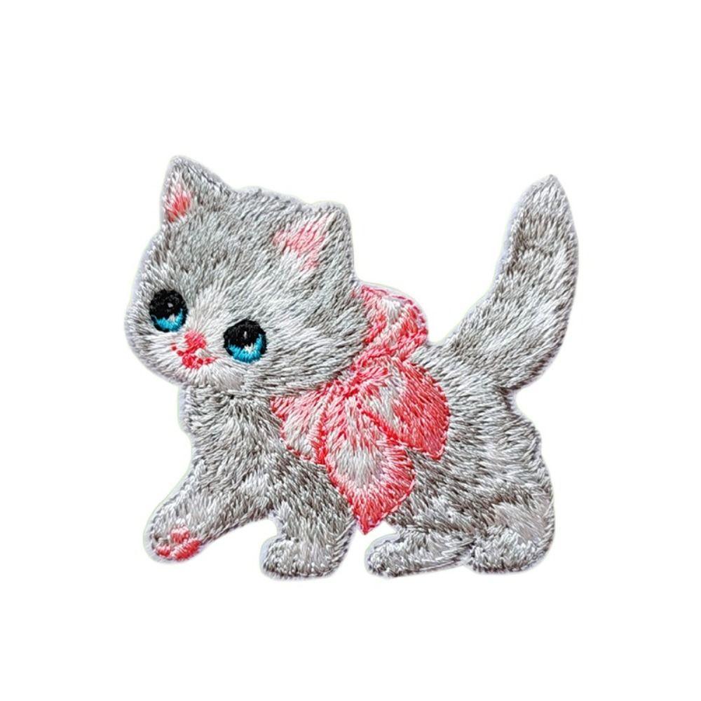 DIY Clothing Patch Clothes Stickers Clothes Appliques Cartoon Cat Embroidered Patch  Sewing
