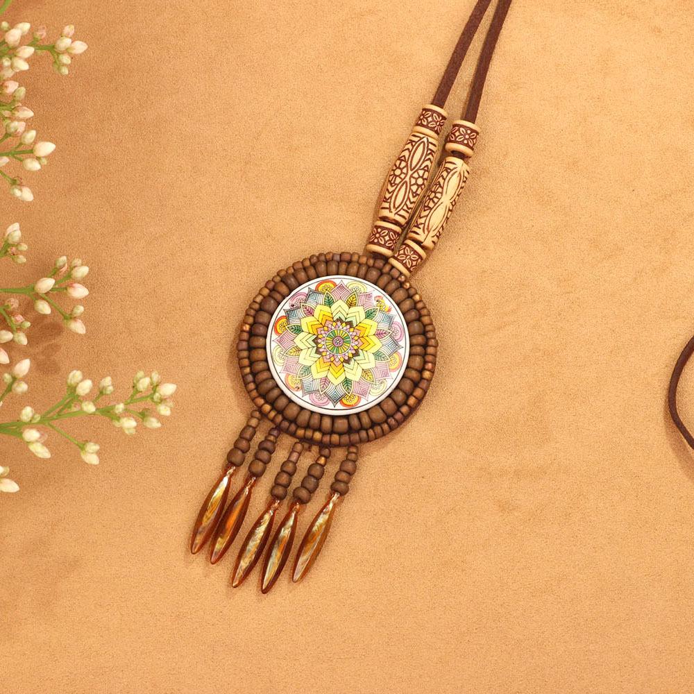 Bohemian Ethnic Retro Necklace, Sweater Chain, Tassel Pendant, European and American Bright and Fashionable Accessories