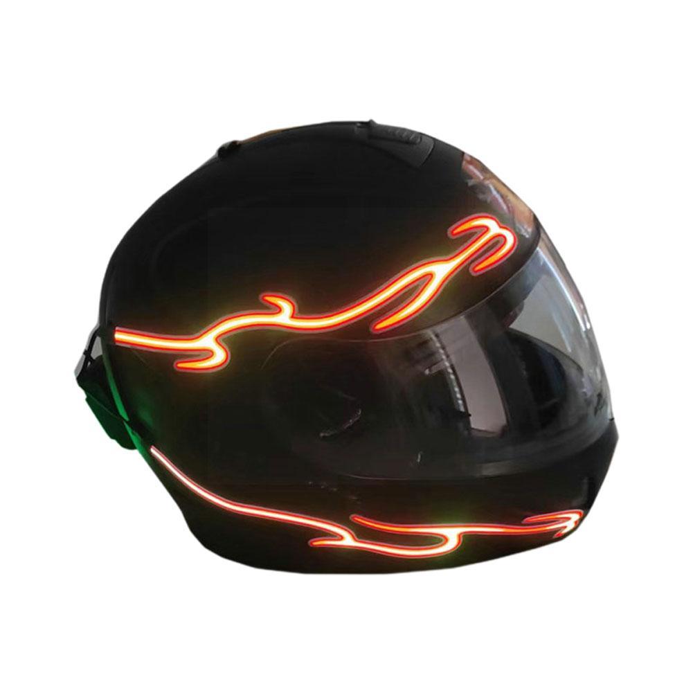 4 In 1 Helmet LED Cold Light Mod Kit Bike Helmet Lamp Bar Luminous Signal Sticker Night Riding Signal Helmet Light DIY Decor