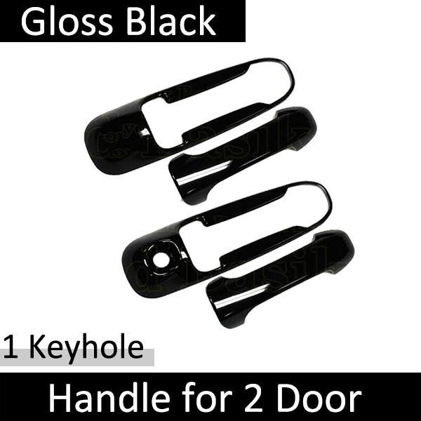 

for Dodge Dakota MK3 2005 2006 2007 2008 2009 2010 2011 Gloss Black Door Handle Cover Stickers Car Exterior Styling Accessories 2HandleBowl 1Keyhole
