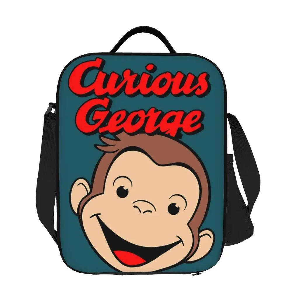 Neugieriger George Manga Isolierte Lunchtaschen für Frauen Wiederverwendbare Kühltasche Thermische Lebensmittel Bento Box Outdoor Camping Reisen