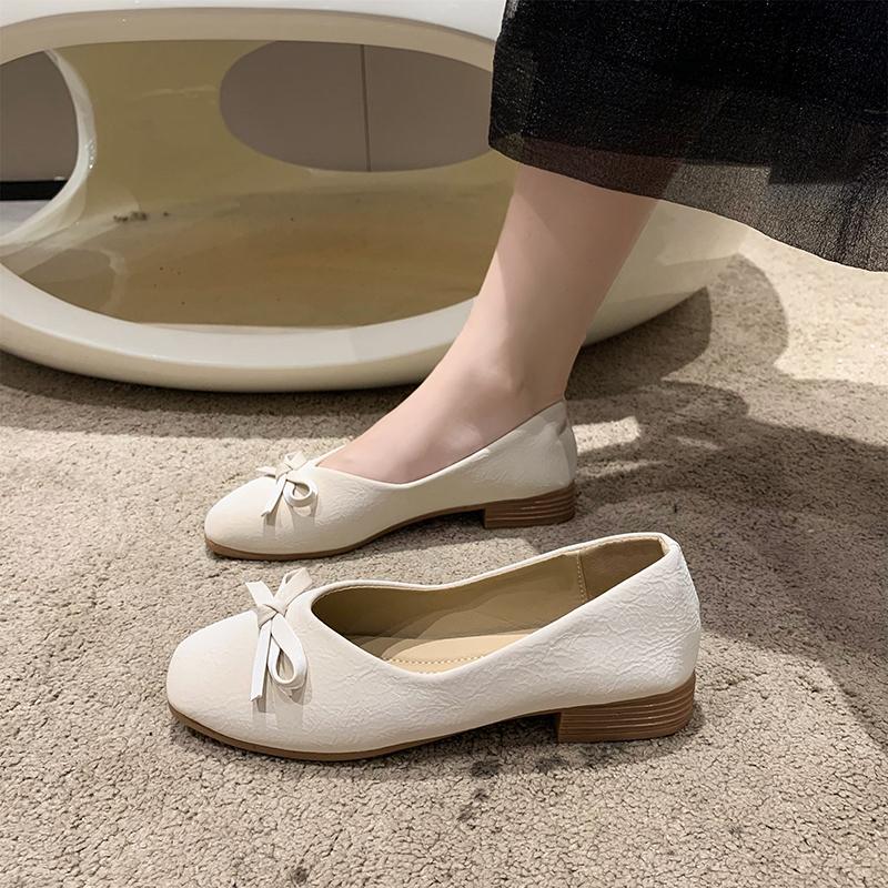 

Модная обувь Женские балетки Лоферы с мехом Жемчужная отделка Оксфорды Острый носок Низкий каблук Осень Неглубокий вырез Повседневная женская 35 бежевый