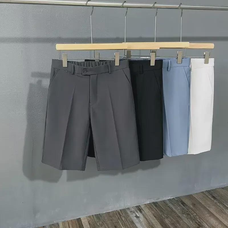 Men's Casual Ice Silk Drape Shorts - Summer Lightweight Loose Straight White Pants