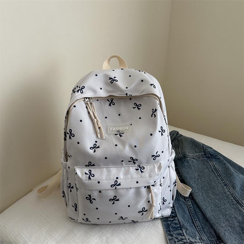 Student Schoolbag New Large-capacity Backpack Student Class Schoolbag Backpack Bow Travel Campus Wind Backpack