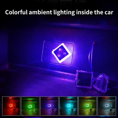 TypeC auto sfeerlicht, draadloze modificatie voor interieurdecoratie, auto USB regenboog sfeer nachtlamp Type-C