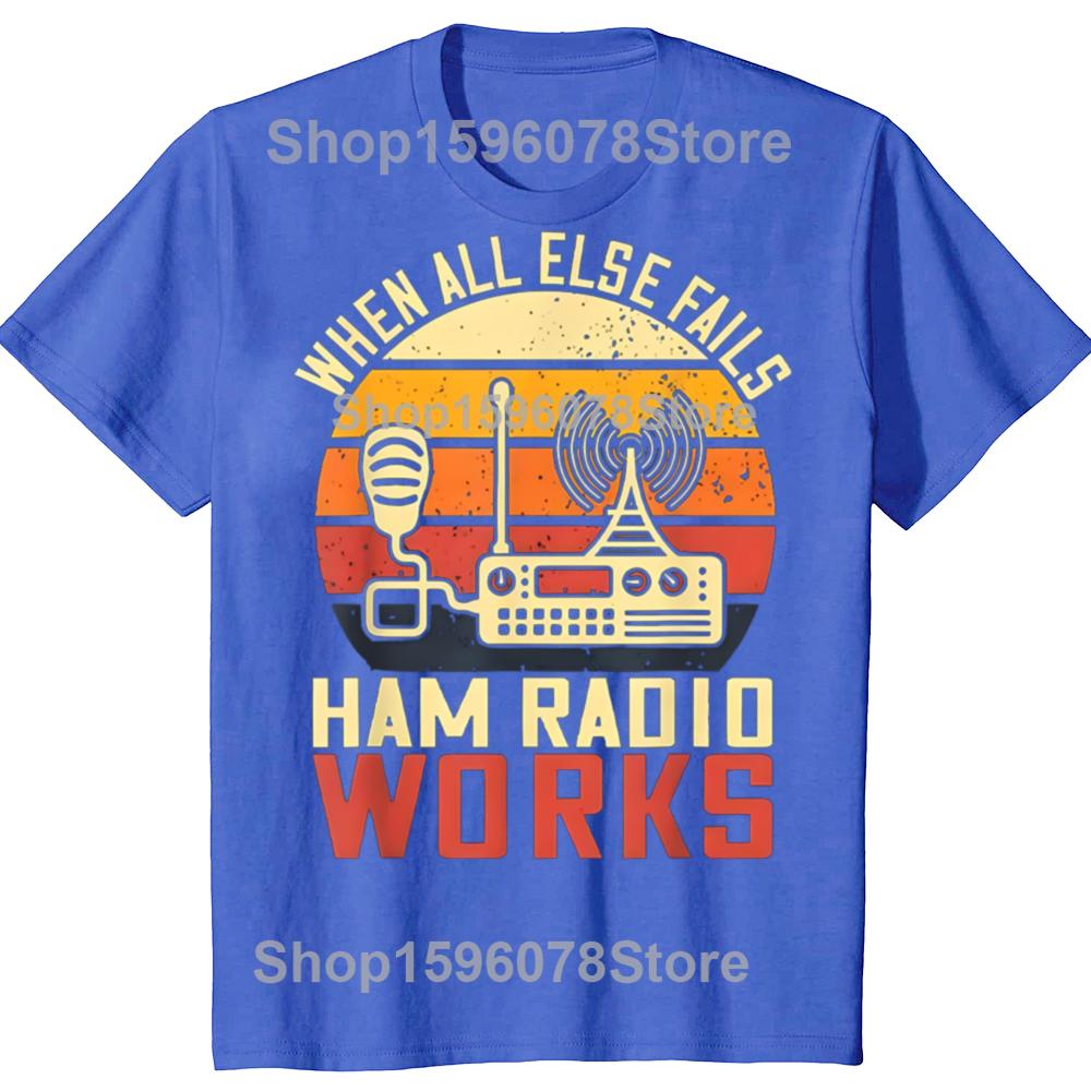 Funny Amateur Ham Radio Graphic T-shirts Men Women's Fashion Casual Tshirt 100% Cotton Loose Oversized T Shirt