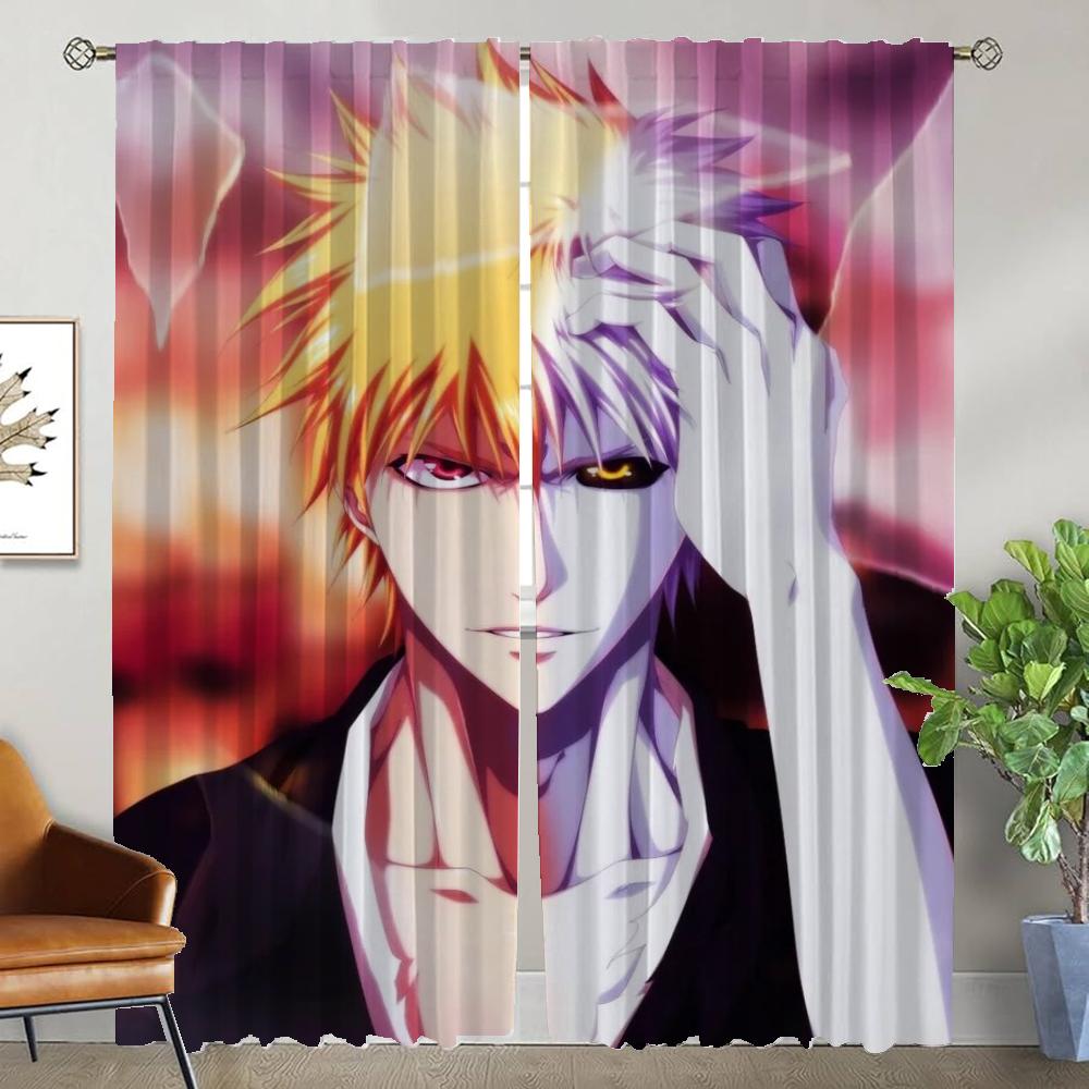 

BLEACH Blackout Curtain for Room 2 Panel Curtains Детская комната Домашний интерьер Шторы Хэллоуин Украшения Разделительные жалюзи Гостиная W50xH70cmx2pcs-CL