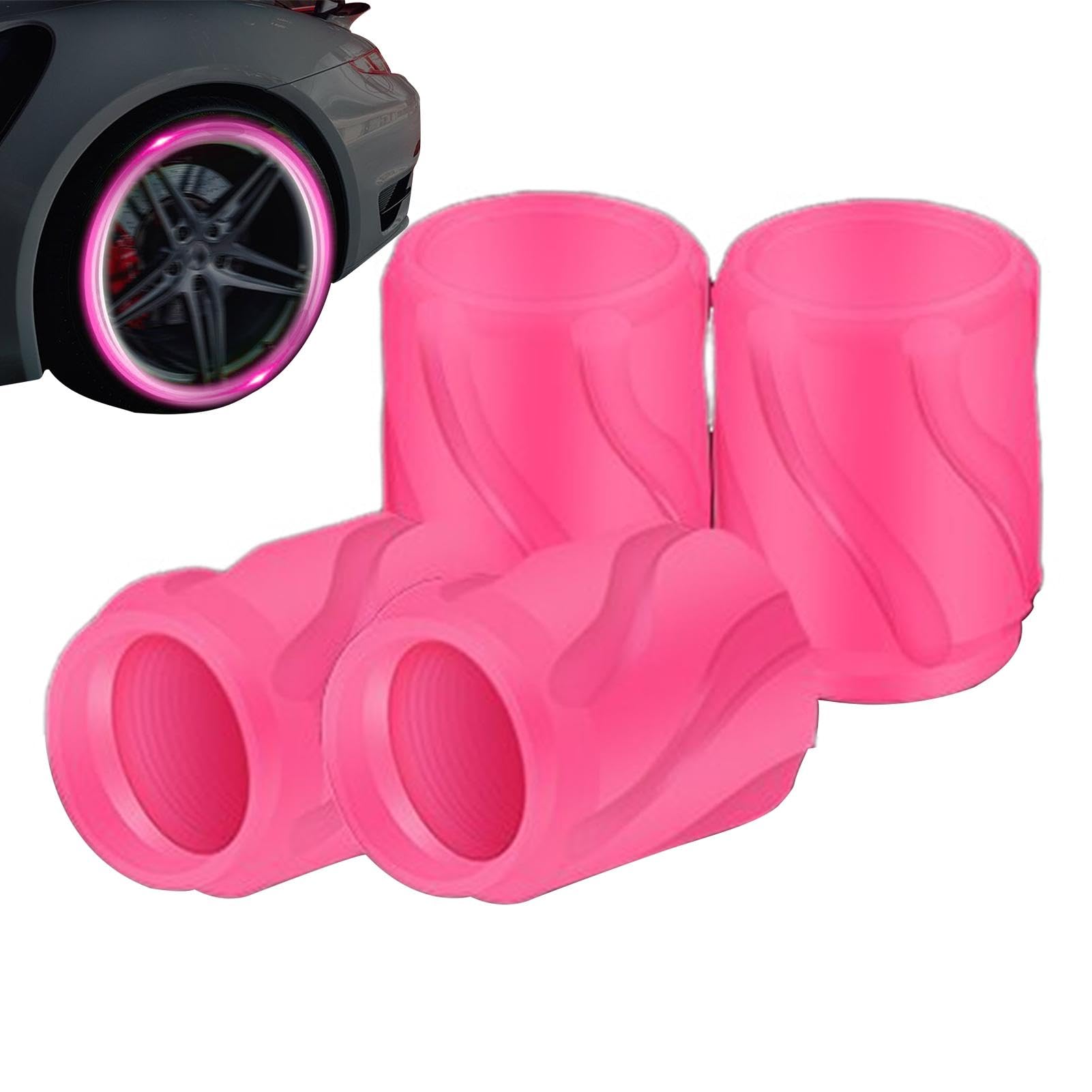 Флуоресцентный колпачок ниппеля шины, Флуоресцентный колпачок лампочки | Флуоресцентный колпачок лампочки 4x Светящийся Автомобиль See description розовый