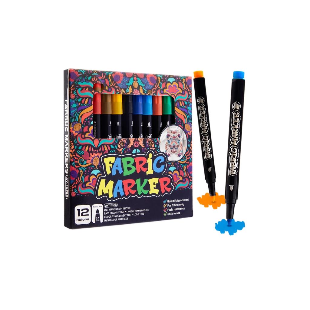 Fabric Markers for Clothes, 5 Pack Quick-Dry Fade- Paint Pens for Shoes, T-Shirts, DIY Hand Painting and Signatures