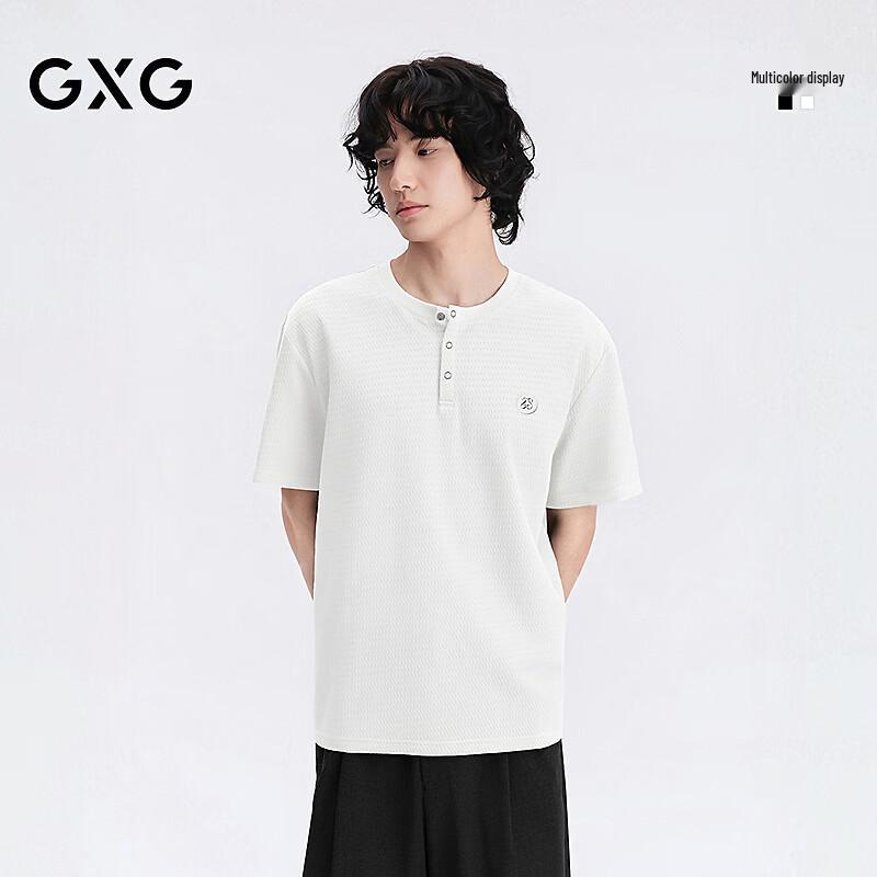 GXG Men s Textured Henley Short Sleeve Knit T-shirt M