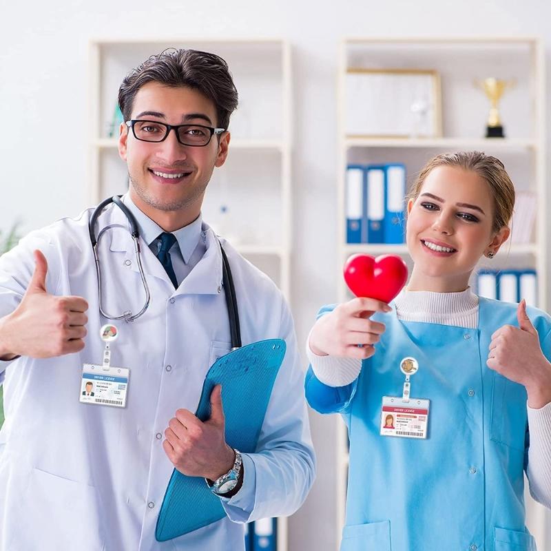 Zatahovací držák na odznaky s klipem na ID pro zdravotní sestry, jmenovky, karty, organizér, anatomie, ošetřovatelství, lékař, lékařská práce, kancelář