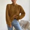 Women's Casual Color Mock Neck Long Sleeve Pullover Sweater Knit Top