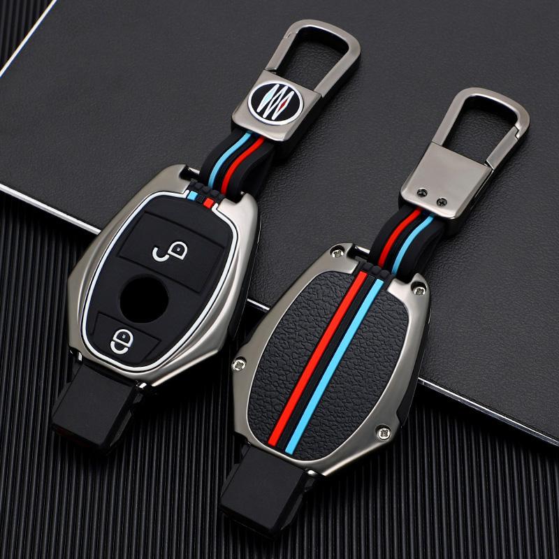 Zinc Alloy+Silicone Full Cover Car Key Case for Mercedes Benz A B C E Class GLS GLA GLK GLC CLS CLA AMG W204 W205 W212 W463 W176