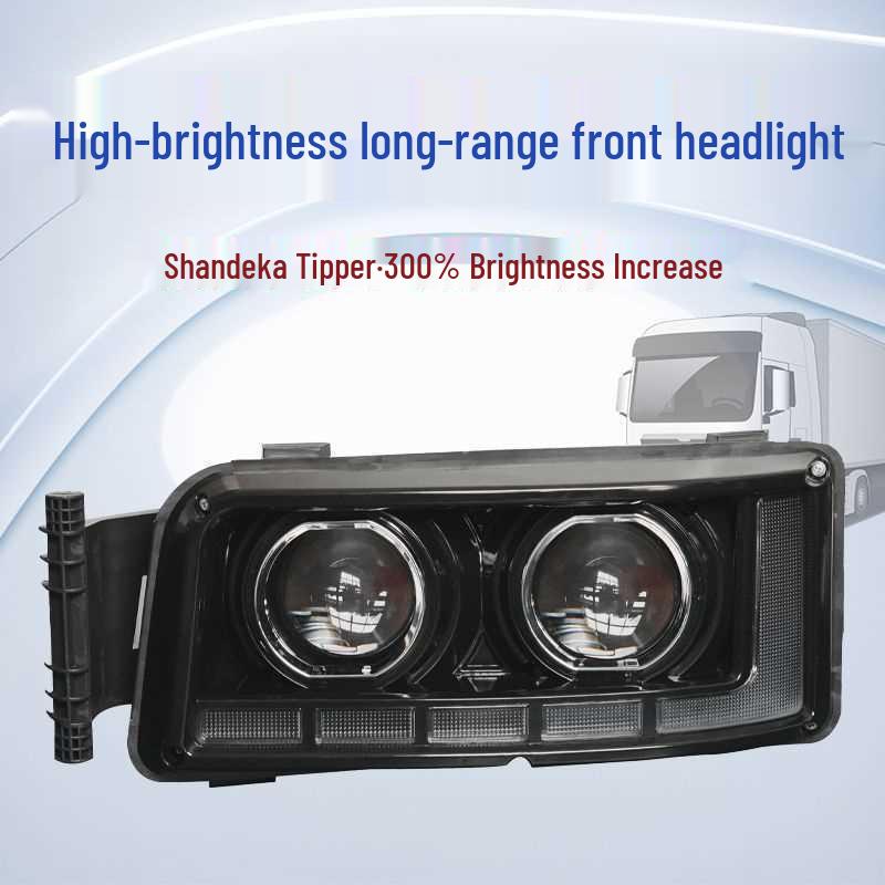 Haowo TX Shande Dump Truck LED Headlight Assembly - Super Bright Upgrade