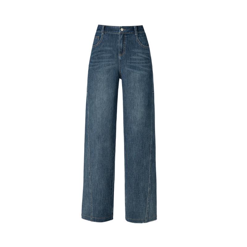 Zhengzhou Women s High Waist Loose Straight Leg Jeans - Casual Autumn Fashion 26
