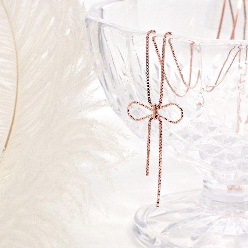 [Opalhouse] 925 Silver Box Chain Ribbon Necklace Opqun5623