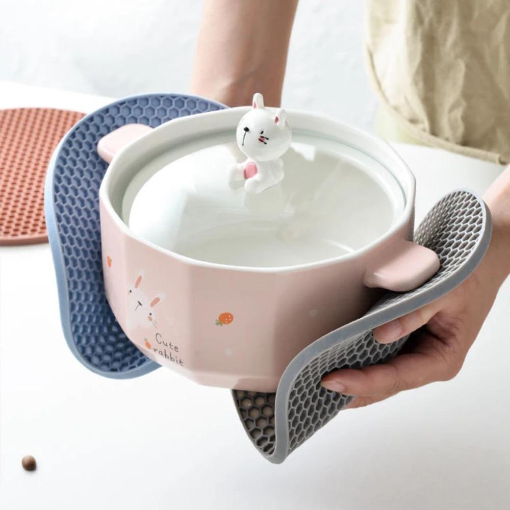 Silicone Honeycomb Heat Insulation Pad Heat Insulation Anti Slip Placemats Circular Waterproof Pad Kitchen Accessories
