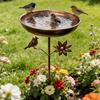 Rustproof Iron Garden Birdbath Retro Bird Feeding Station Standing Bird Basin  Various Pet Birds