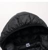 Autumn/Winter Solid Color Hooded Children's Down Cotton Jacket - Lightweight and Warm for Boys & Girls.