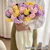 Knitting Sunflower Finished Blanket Roses Bouquet Sofa Blankets Crochet Flower Bouquet Blanket Mother'S Day Gift Manta De Rosas