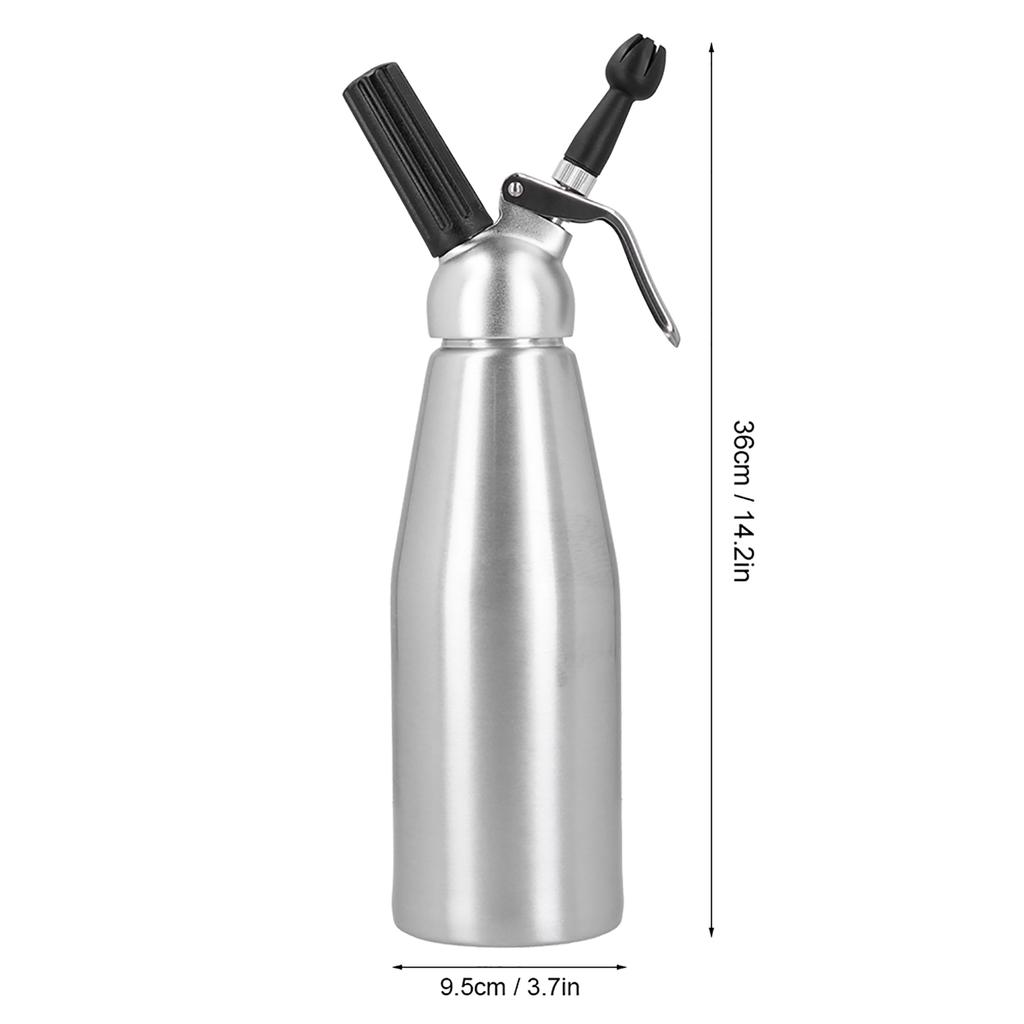 Aluminiumslegering Flødeskumssprøjte Skummere Dispenser Kage Dessert Værktøj med 3 Dekorationstyler