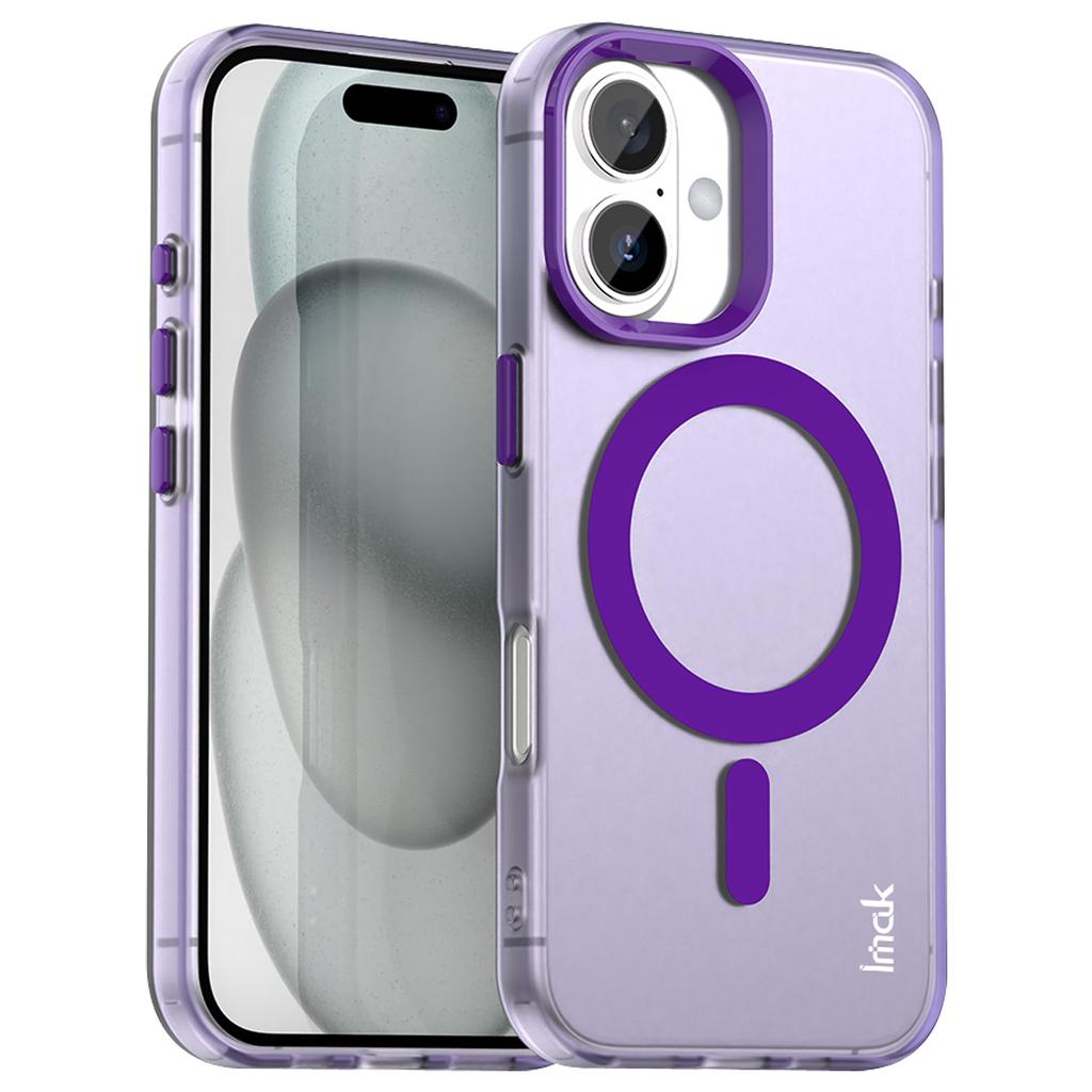 IMAK For iPhone 16 Case Compatible with MagSafe Candy Color Anti Drop TPU+PET Back Cover