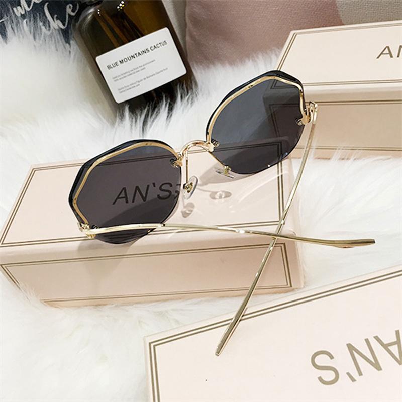 2021 Fashion Gradient Women Ocean Water Cut Trimmed Lens Sun Glasses Femaleuv400