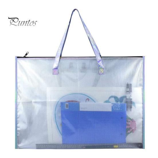 

Чехол для хранения постеров, папок с досками объявлений, переносная прозрачная сумка, сумка-тоут для художественного портфолио с ручкой и молнией для рисования постеров чистый