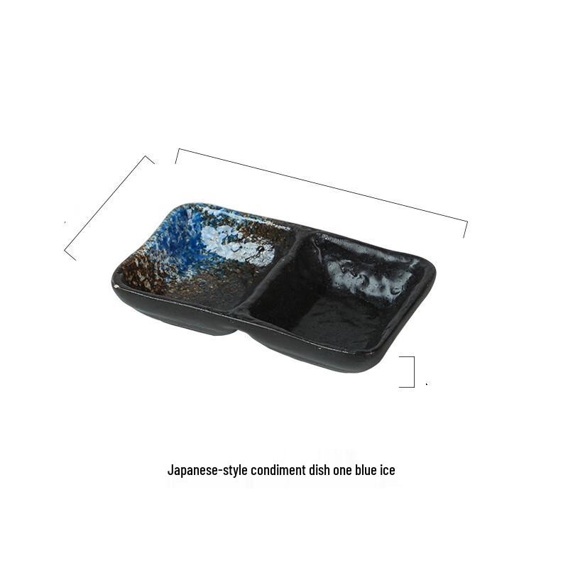 

Japanese Ceramic Two-Compartment Sauce Dish