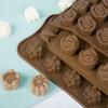 Flower Chocolate Silicone Mould DIY Mini Letter Dinosaur Fondant Mold Jelly Cookies Candle Making Children's Party Cake Decor