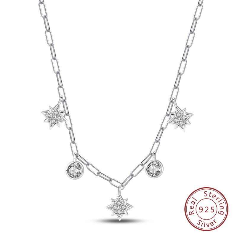 Necklace 925 Silver Cross Moonlight Guardian Dreamcatcher Necklace For Women Fashion Birthday Anniversary Jewelry Gifts