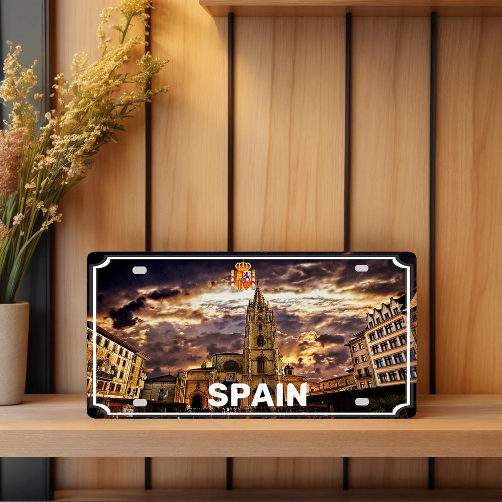 YZFQ Spain Madrid  Vintage Metal Sign Barcelona Tin Plate Tourist Souvenir For Wall  Bar Garage Home Decor 12X6inch JM-0174