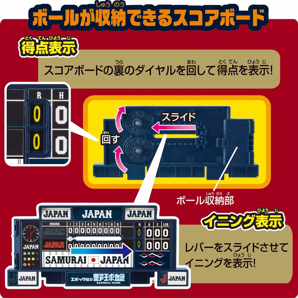 Epoch Baseball Board 3D Ace Samurai Japan National Team ST Mark Ages 5 and Toy 2 Players Game, Standard, Japan, Version, Certified, Up, Game,