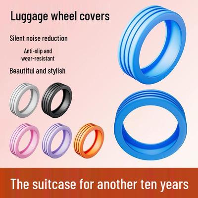 Universal Silent Silicone Luggage Wheel Cover - Protective Suitcase Accessory