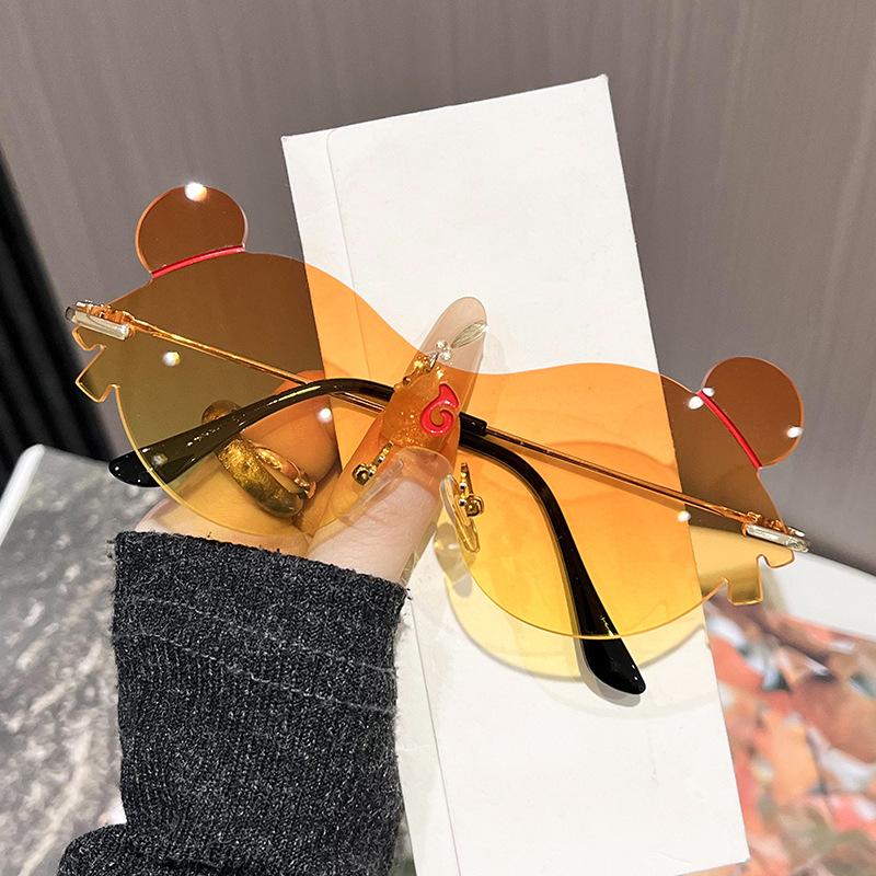 

Non-polarized Alien Mirror Sunglasses Nezha Demon Children RimlessCartoon CuteTrendy Children s Sunglasses помаранчевий