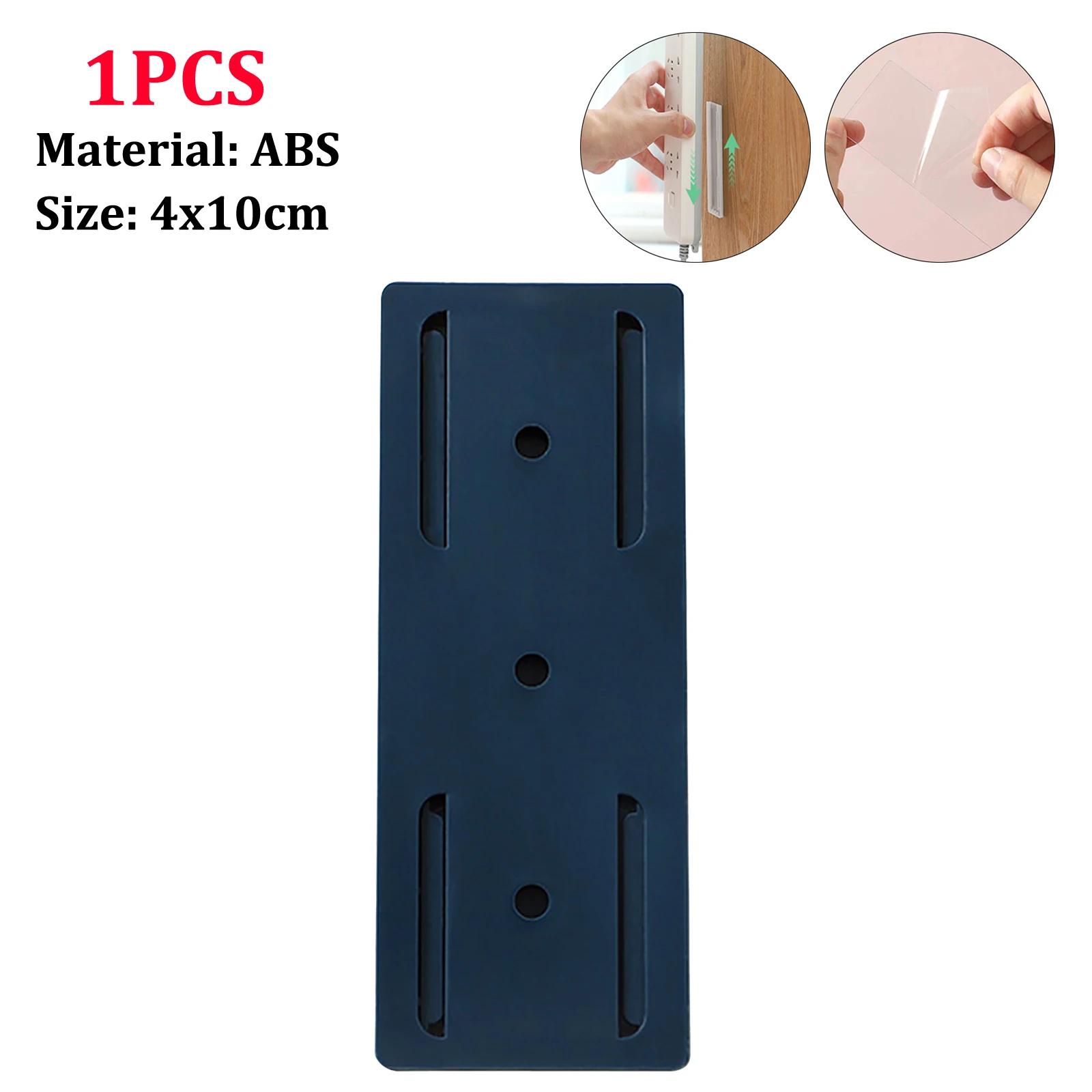 

3pecs Wall Mounted Socket Holder Fixer Patch Self-Adhesive Power Socket Strip Fixator Punch-free Plug Socket Organizer for Home Office