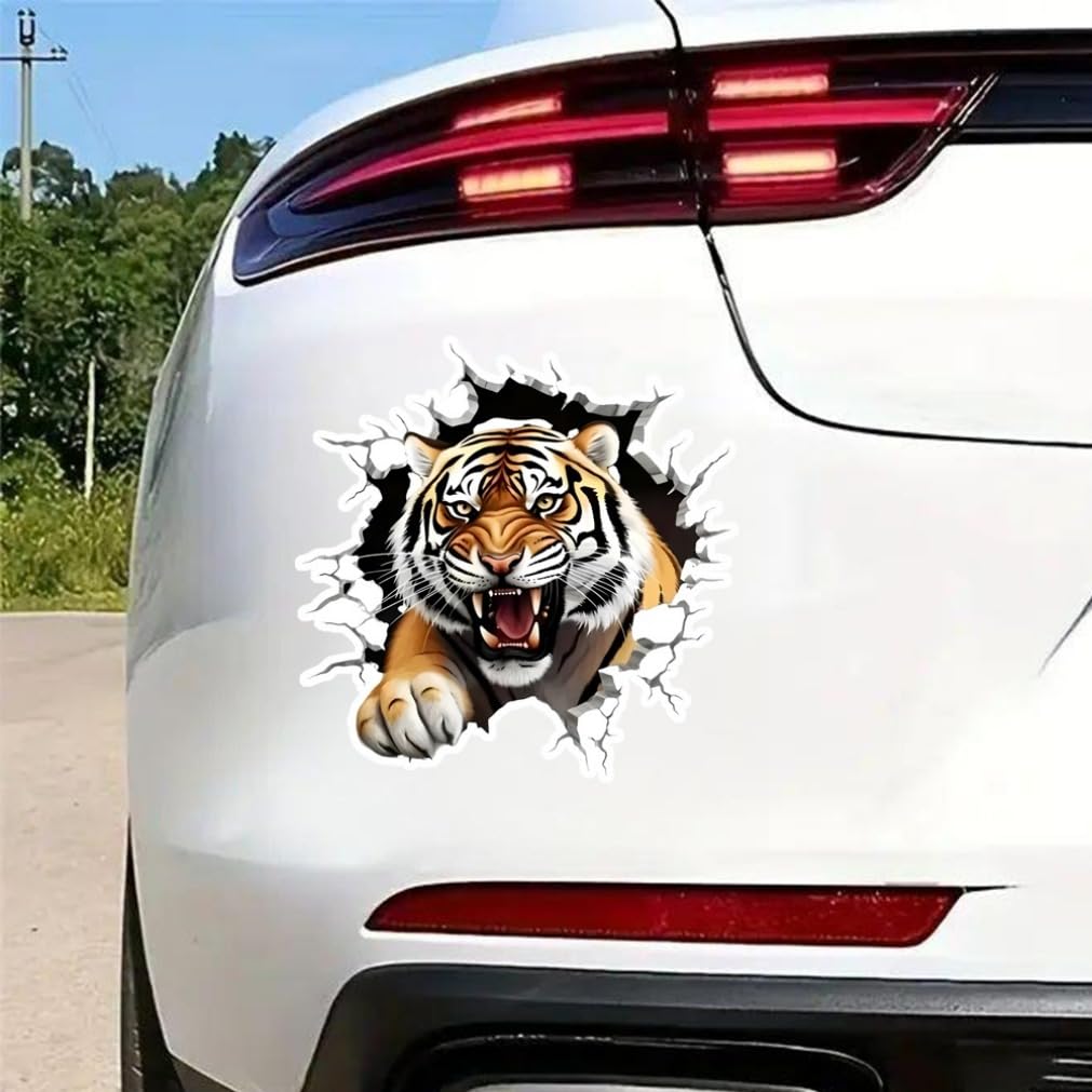2pcs 13x13cm Tiger Waterproof Vinyl Car Decal Window Bumper Exterior Decoration Accessories Scratch Resistant Sticker | #JP42