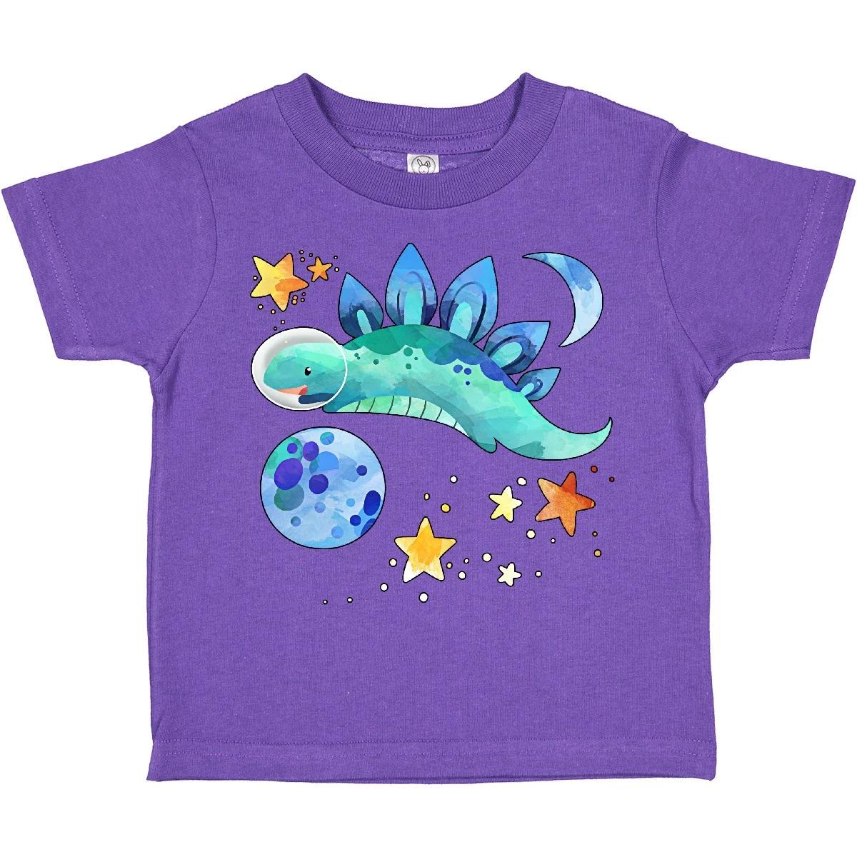 Inktastic Stegosaurus Space Dinosaur With Stars And Planet Toddler kids boys T-Shirt Dino 130
