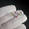 2026 Fine Jewelry 925 Sterling Silver Marquise Amethyst Citrine Ruby  Willow Twig Leaves Open Ended Ring for Women Gift