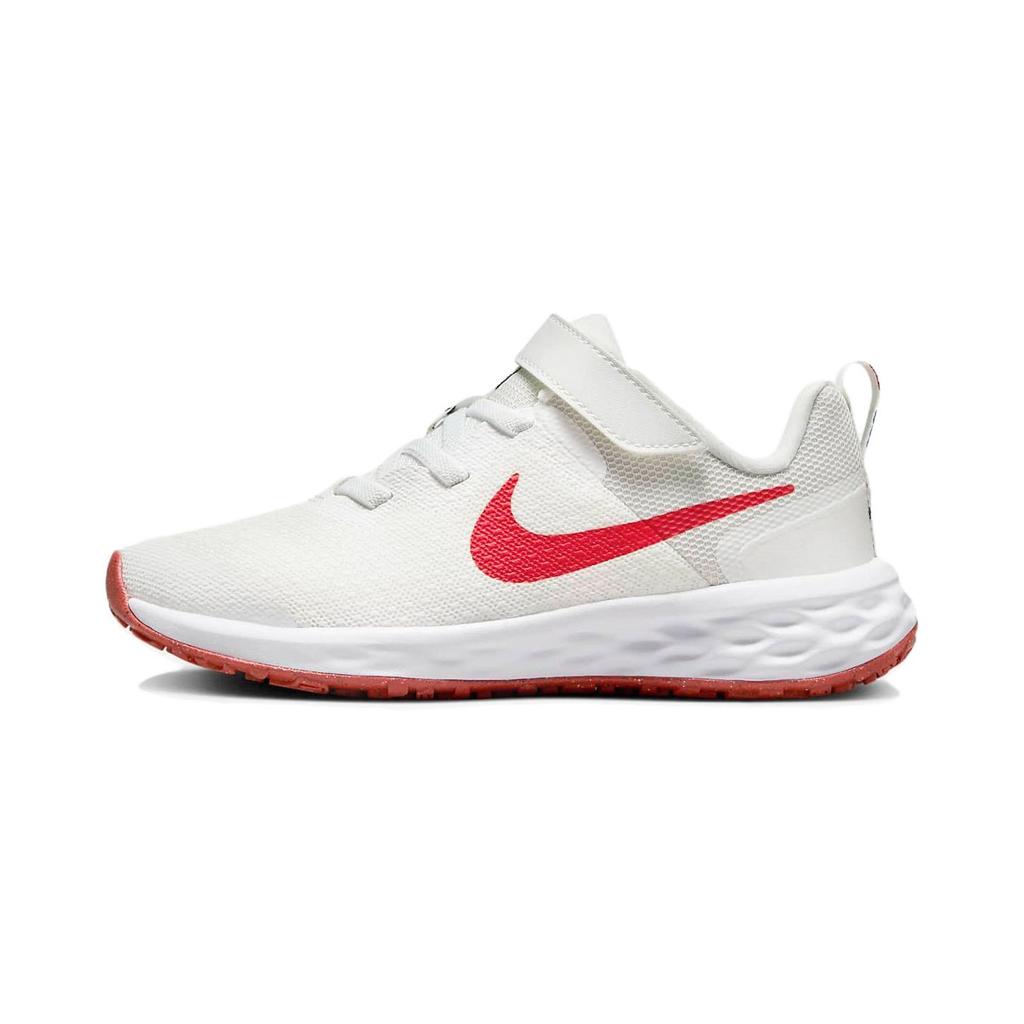 New Nike REVOLUTION 6 Cushioning Low-Top Kids' Running Shoes White Red Children Aged 3-7 Years Old DD1095-102