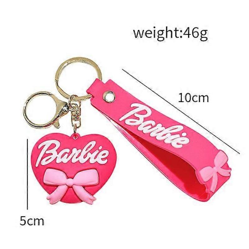 Barbie Pink Keychain Character Barbie Doll Girl Bag Pendant C, fashion accessory, toy.