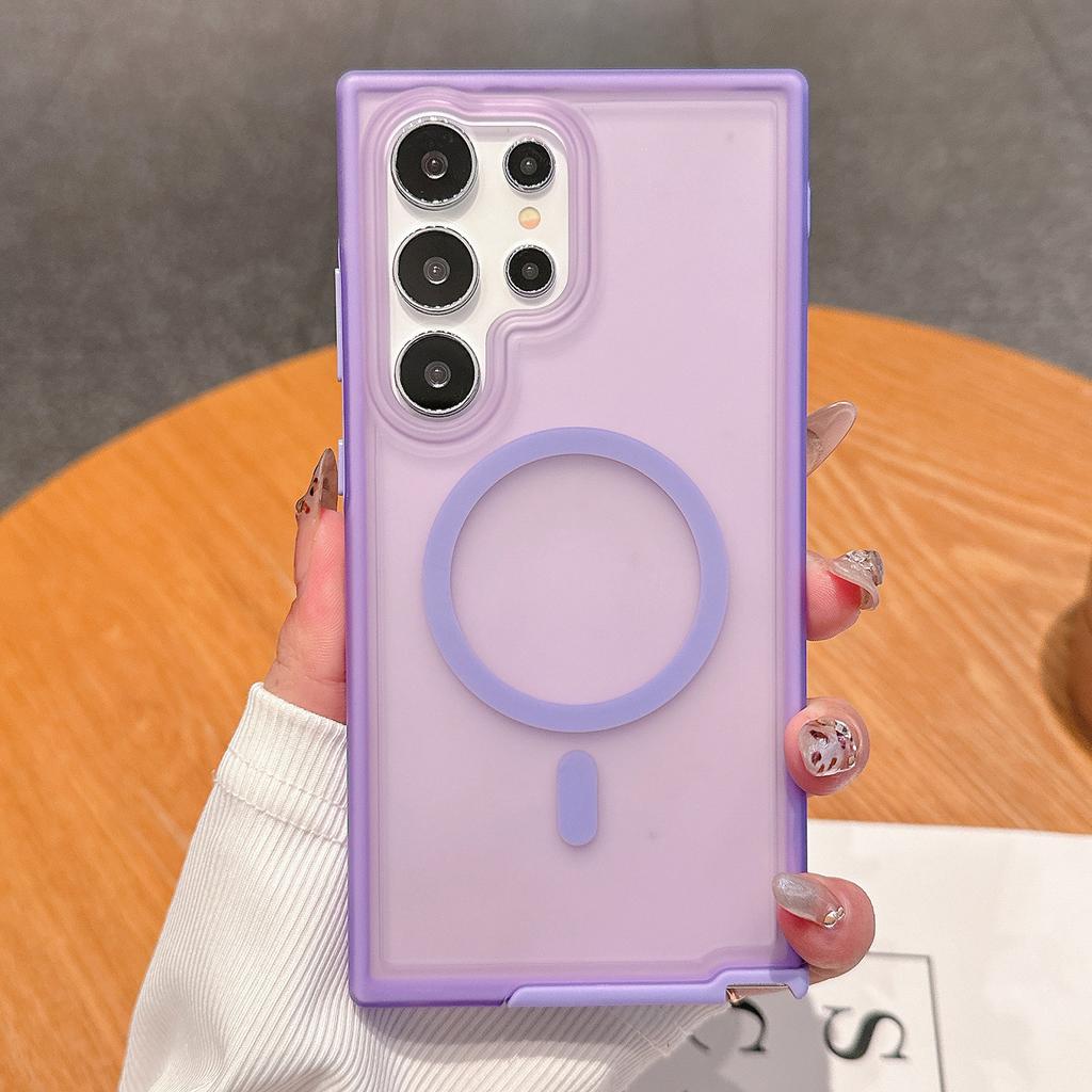 Für Samsung Galaxy S24 Ultra Hülle Kompatibel mit MagSafe Skin Touch TPU+PC Phone Back Cover