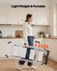 4 Step Ladder, Folding Step Stool with Wide Anti-Slip Pedal and Comfort Handgrip, 150 kg Capacity Portable Aluminum Stepladder, Multi-Use for Kitchen,